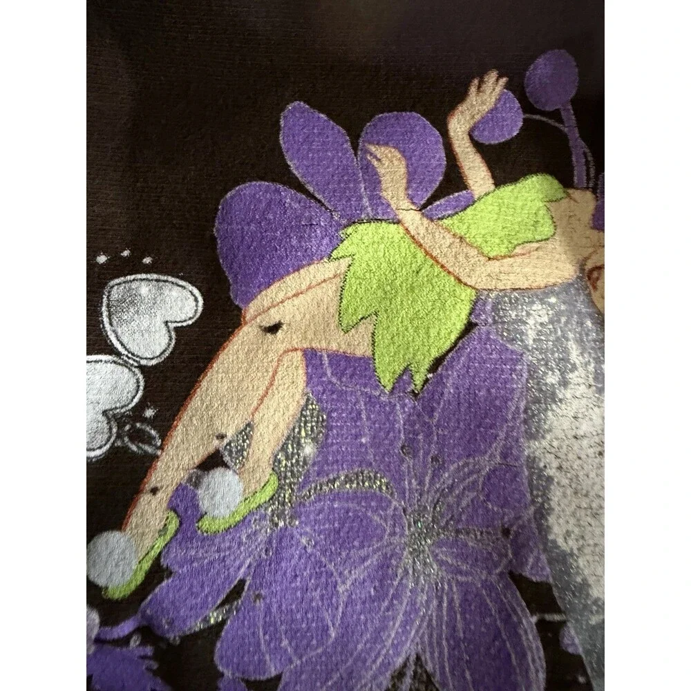 Vintage Y2K Disney Fairies Tinkerbell Brown Purple Hoodie Girls Size 10-12